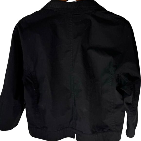 See By Chloe Black 100% Cotton Round Collar Jacket Sz 8 - Picture 2 of 9
